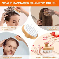 Brosse de massage du cuir chevelu multifonctionnelle 4G en silicone et bambou, directement de l'usine, pour le lavage des cheveux et le nettoyage de la tête sous la douche – Indispensable