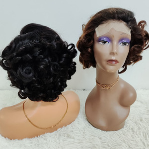 Letsfly 28$ Promotion 5x5 Lace Closure Glueless 12inch Drawnsting <b>Wig</b> Cap Loose Virgin Hair 100% Human Hair 10A <b>Brown</b> Color - Product Image 1
