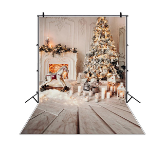 Fête de noël planche de bois flocons de neige branche de pin photographie décors arrière-plans Photo hiver Portrait Photophone - Product Image 6