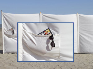 Logotipo personalizado Camping al aire libre, postes de madera de poliéster reciclado Refugio DE PANTALLA DE PRIVACIDAD ligero <span class=keywords><strong>Bloqueador</strong></span> de viento de sombra de playa/ - Product Image 6