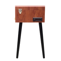 Lecteur de disques vinyles en bois avec haut-parleurs stéréo, lecteur de disques vinyles, lecteur de cassettes, lecteur de CD, lecteur de cartes SD
