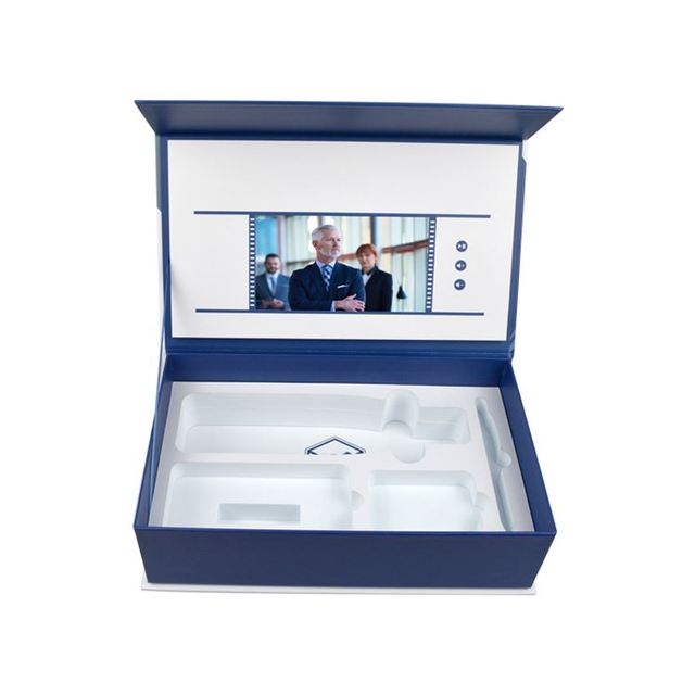 Promotional Marketing Mailer Surprise Invitation Gift Boxes 7 Inch Magnetic Video Box HD/IPS LCD Screen Paper Gold Hot Stamped