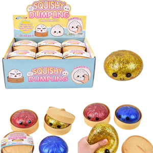 Caja Sorpresa de Bolas Antiestrés Sensoriales de Colores con Forma de Dumpling, Bollo al Vapor y Baozi, con Purpurina y Textura Blanda - Product Image 1