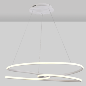 JACKSUN Luxuriöser Weißer Herzförmiger LED-Kronleuchter, Aluminium-Pendelleuchte, Dimmbar mit Fernbedienung für Restaurant-Esstischbeleuchtung - Product Image 3