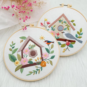 Kits <span class=keywords><strong>de</strong></span> broderie DIY écologique fleur <span class=keywords><strong>oiseau</strong></span> <span class=keywords><strong>point</strong></span> <span class=keywords><strong>de</strong></span> <span class=keywords><strong>croix</strong></span> motif maison peinture suspendue Kit <span class=keywords><strong>de</strong></span> couture avec broderie à la main - Product Image 2