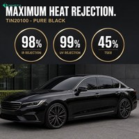 Película de Privacidad para Ventanas con Bloqueo de Luz, 19% VLT, Tinte Negro Puro, 98% IR, 99% UV, 2mil, Nano Cerámica, para Autos, Venta al Por Mayor de Fábrica OEM