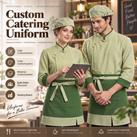Veste de chef de restaurant en sergé à manches longues, fermeture boutonnée, légère, respirante, coupe simple et ample, adaptée aux climats chauds d'Asie du Sud-Est