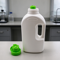 Bouteille de détergent à lessive en plastique de 1000 ml avec bouchon à clapet vert, récipient pour savon liquide, bouteille de nettoyage ménager