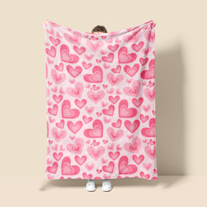 Valentine's quà tặng ngày trái tim trang trí nhà mùa đông ấm áp bán buôn in flannel tùy chỉnh sofa ném chăn - Product Image 1