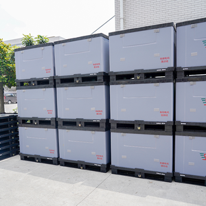 Caja <span class=keywords><strong>de</strong></span> Plástico Plegable y Apilable para Paletización, con Tapa Corrugada, Reciclable, para Almacenamiento a Granel en Almacenes - Product Image 6