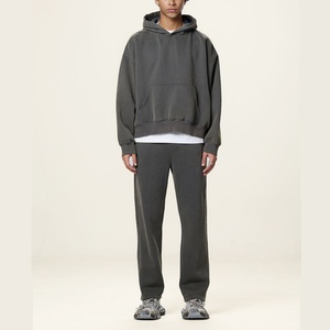 500gsm <b>Fleece</b> Blank Boxy Hoodies Custom Logo Oversized Unisex Streetwear Men's Oversized Hoodies <b>Sweatshirts</b> - Product Image 4