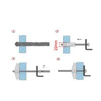 20 pièces/boîte Chevilles à ressort en acier 1/4x3, Chevilles à coin en zinc pour la construction, Fixations métalliques par gravité, Chevilles papillon