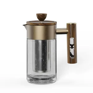 DHPO nouveautés 2024 verre résistant à la chaleur presse française personnalisé métal verre portable presse française cafetière avec passoire