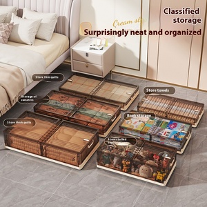Haogle Chất lượng cao bền phòng ngủ Stackable dưới giường lưu trữ gấp nhựa hộp lưu trữ với nắp và bánh xe - Product Image 6