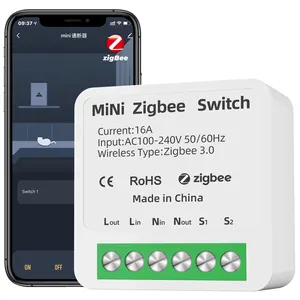 SMATRUL 16a Mini Module d'interrupteur mural sans fil intelligent ZigBee relais commande vocale, Wifi domotique à distance Google Home Alexa