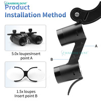 5X loupes dentaires avec lampe frontale LED électrique 5W dentiste phare chirurgical réglable équipement de laboratoire projecteur