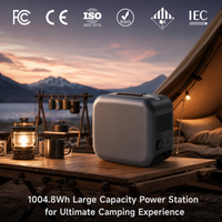 Station d'alimentation portable 500W 1000Wh avec batterie LiFePO4, générateur solaire pour le camping, l'extérieur, la maison, l'alimentation de secours en cas d'urgence