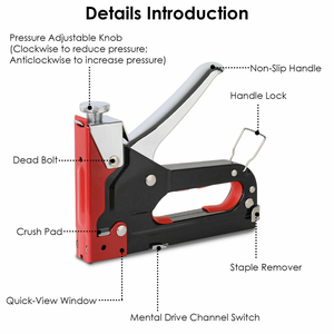 Pistola <span class=keywords><strong>Sparapunti</strong></span> Manuale Portatile in Acciaio di Grado Industriale a Prezzo di Fabbrica, Certificata GS, Tipo D/T/U, Lunghezza Chiodo 1 Pollice, per Decorazioni Interne - Product Image 3