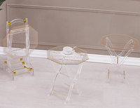 Table Basse Moderne Pliable en Acrylique Transparent, Écologique et Faite à la Main, avec Plateau Personnalisé Imprimé – Mobilier de Salon