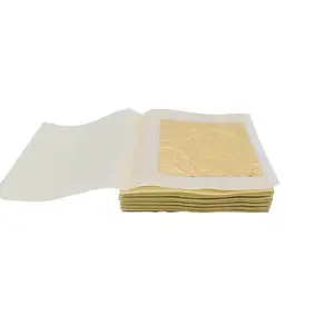 Precio de fábrica 8*8 cm 24K papel de aluminio suelto estatua de Buda pegatina para decoración artesanal hojas de hoja de oro