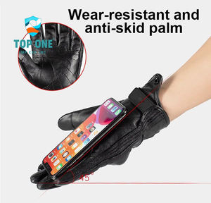 Top One Full Finger Protection Résistance aux coupures Gantelet en cuir Moto Équitation Cyclisme Gants tactiques - Product Image 3