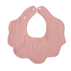 Bavoirs pour bébé triangulaires à <span class=keywords><strong>double</strong></span> couche froissés avec fermeture à bouton, antibactériens, écologiques, en élasthanne/polyester, lavables - Product Image 5