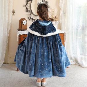 Elsa <strong>Cape</strong> Girls Cloak Princess <strong>Cape</strong> Christmas Party Halloween Kids Stage Cosplay Hooded Shawl Clothing