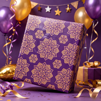 623213 Lila & Gold Mandala Geschenkpapier Premium Festliches Geschenkpapier für Diwali, Eid & Feiertagsgeschenke