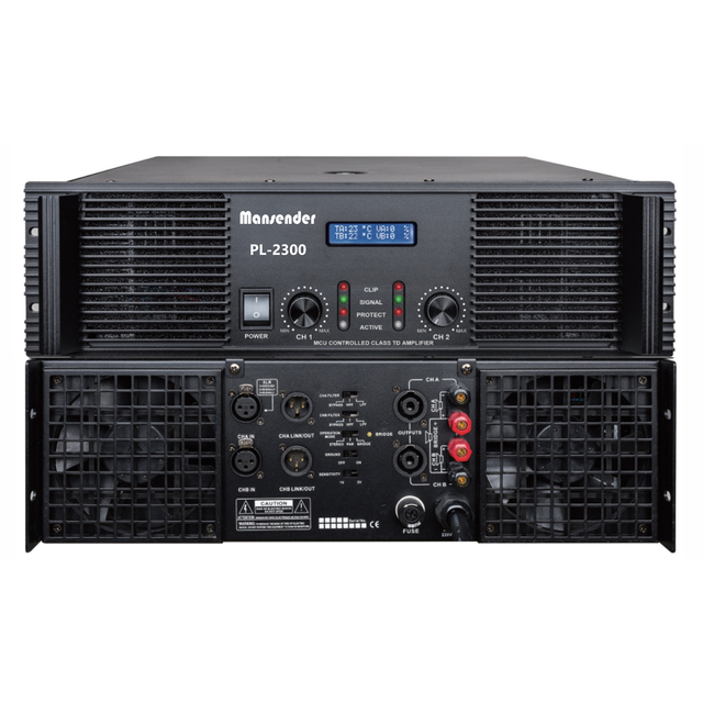 PL-2300 Professional 3U Heavy Class TD Power Amplifier 2ohm Stable Running 2 Channel 2x2300W 8Ohm Subwoofer Speaker Analog Amp