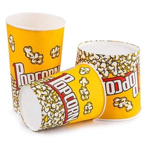 Contenedores Desechables para Palomitas de Maíz, Resistentes a la Grasa, de Papel, de 85 Onzas, para Cines, Parques de Diversiones y Circo - Product Image 1