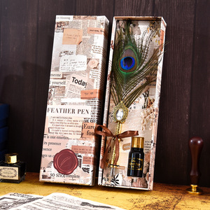 กล่องของขวัญปากกาจุ่มขนนกยูงวินเทจ - Product Image 4