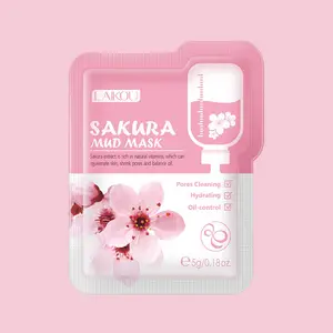 LAIKOU Sakura Clay Mask for Face Deeply Cleansing Moisturizing Oil-Control Anti-Aging Anti-Wrinkle Pink Mud Mask Facial Skin Car