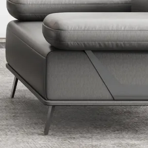 Best-Selling High-End Gray Rectangular Armrest Sofa Set Chinese Leisure sofa Modern Modular Furniture Combination