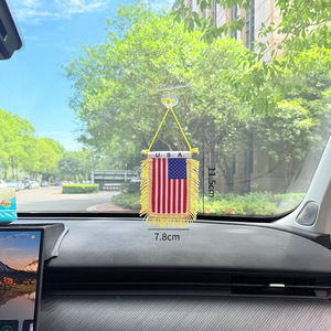Bandera <span class=keywords><strong>de</strong></span> Samoa Americana para Colgar en el Ventanilla del Coche, Mini Bandera <span class=keywords><strong>de</strong></span> Puerto Rico con Borlas y Ventosa para Espejo Retrovisor - Product Image 5
