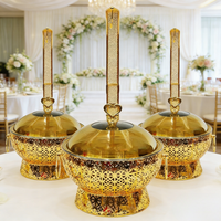 Chauffe-plat de buffet professionnel en acier inoxydable 8,0 L, doré, pour banquets de mariage, avec supports réglables, maintien au chaud 60-80°C pendant 6 heures