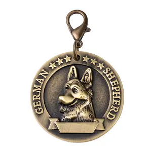 ID personalizzato antique 3D metal pet supplies pendent charm pastore tedesco Dog tag