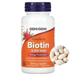 Capsules de biotine Kanglinen 5000 mcg, soutien pour les cheveux, la peau et les ongles, production d'énergie, complément végétal - Product Image 1