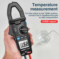 Multimètre numérique Mestek CM83E pour la mesure de la température, de la résistance, de la capacité, du courant AC/DC 600A, sans contact, avec fonction de maintien des données, pince ampèremétrique