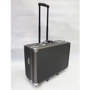 Black Aluminum Attache Case Barber Tool Case High Quality Trolley Case