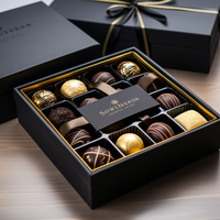 Boîte élégante de chocolat à la truffe unique pour la Saint-Valentin, couverture en papier élégante pour l'emballage de cadeaux de bonbons