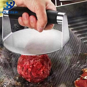 Prensa para Hamburguesas Redonda de Acero Inoxidable de 5.5 Pulgadas Resistente al Calor con Mango de Silicona Cómodo - Product Image 4