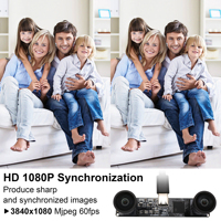 Caméra stéréo ELP 4MP à double objectif synchronisé, caméra USB haute vitesse 1080P 60fps, module de caméra grand angle 120 degrés pour VR AR