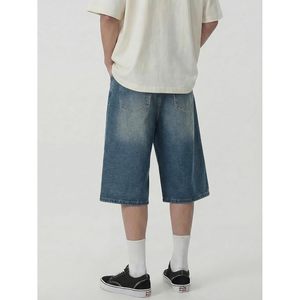 Pantalones Cortos de Mezclilla Holgados para Hombre FOXA, Corte Ancho, Estilo Urbano, por Debajo de la Rodilla, Cintura Media, 100% Algodón Transpirable - Product Image 4