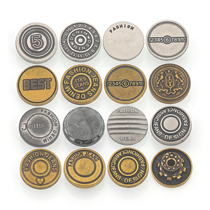 KUNSHUO Bouton Usine Personnalisé Vintage Logo Denim En Alliage De Zinc Zamac costume métal argent jeans boutons et rivets pour jeans - Product Image 3