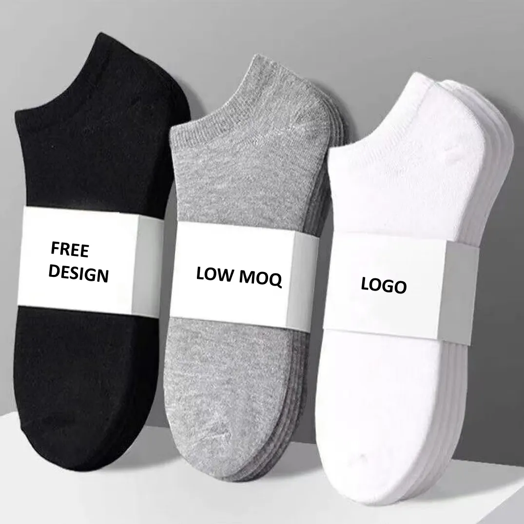 high quality custom men's socks no show crew cotton black socks white gift set socks