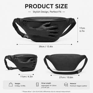 Sac bandoulière pour homme en cuir PU, sac de poitrine décontracté, grande capacité, sac messager de voyage quotidien avec sangle réglable - Product Image 6