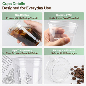 Gobelets biodégradables PLA 16/32 oz avec couvercle et paille – Solution écologique à emporter pour les marques de boissons - Product Image 2