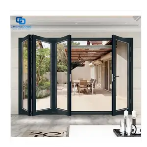 Goede Prijs Exterieur Beveiliging Ingang Schuifdeuren Glas Aluminium Ingang Openslaande Deuren Poort