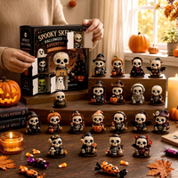 Calendrier de l'Avent de Noël 24 Jours – Boîte Mystère – Nouveautés Assorties Halloween – Ornements de Sapin de Noël à Suspendre – Porte-clés