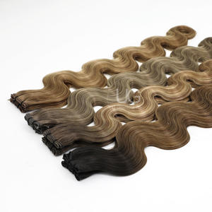 U Glamour di alta qualità onda del corpo geniale trama di capelli umani estensioni morbide sottili invisibili a doppia trama - Product Image 2